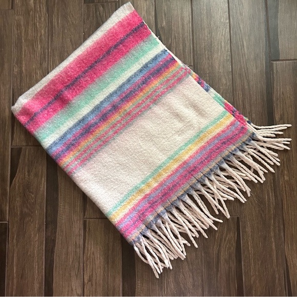 Free People Skye Stripe Fringe Throw Blanket - Picture 2 of 8